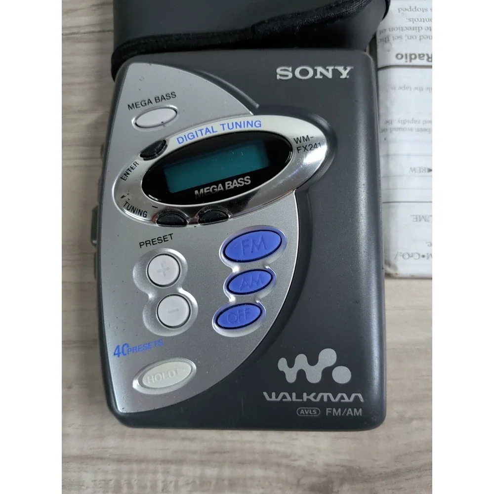 Vintage SONY WALKMAN WM-FX241 with Case - AM/FM/TV/CASSETTE ( FOR PARTS )